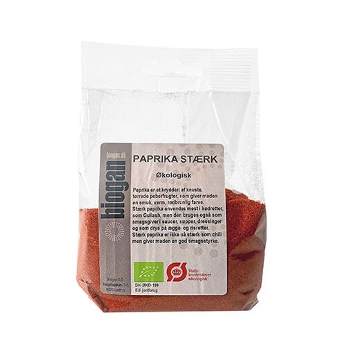 Paprika stærk Økologisk - 100 gram - Biogan