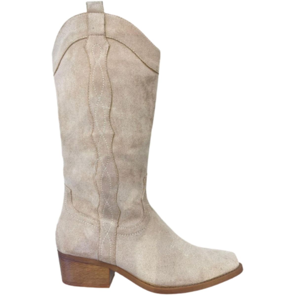 Pauline dame cowboystøvler 6630 - Beige