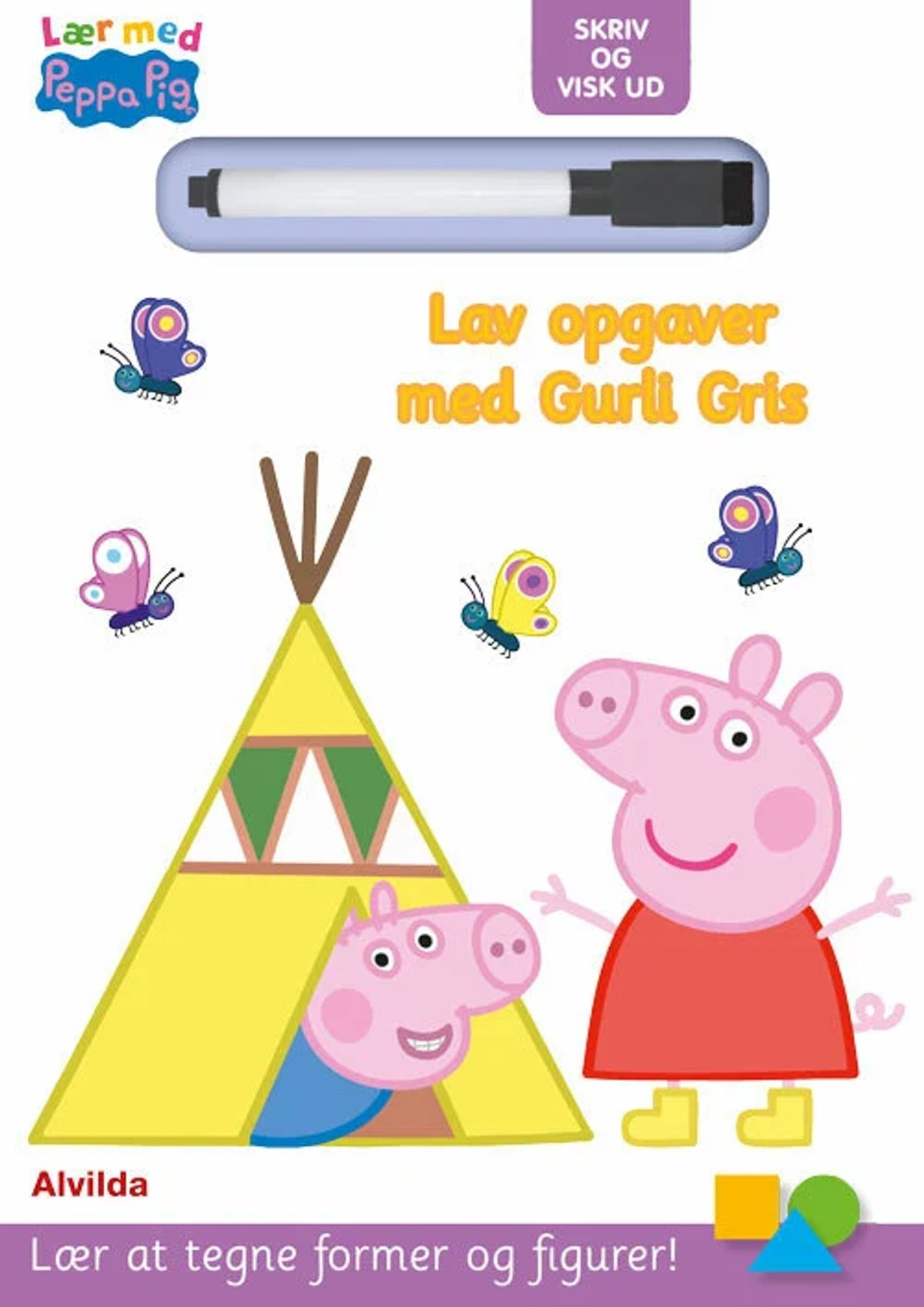 Peppa Pig - Lær med Gurli Gris - Skriv og visk ud - Lav opgaver med Gurli Gris