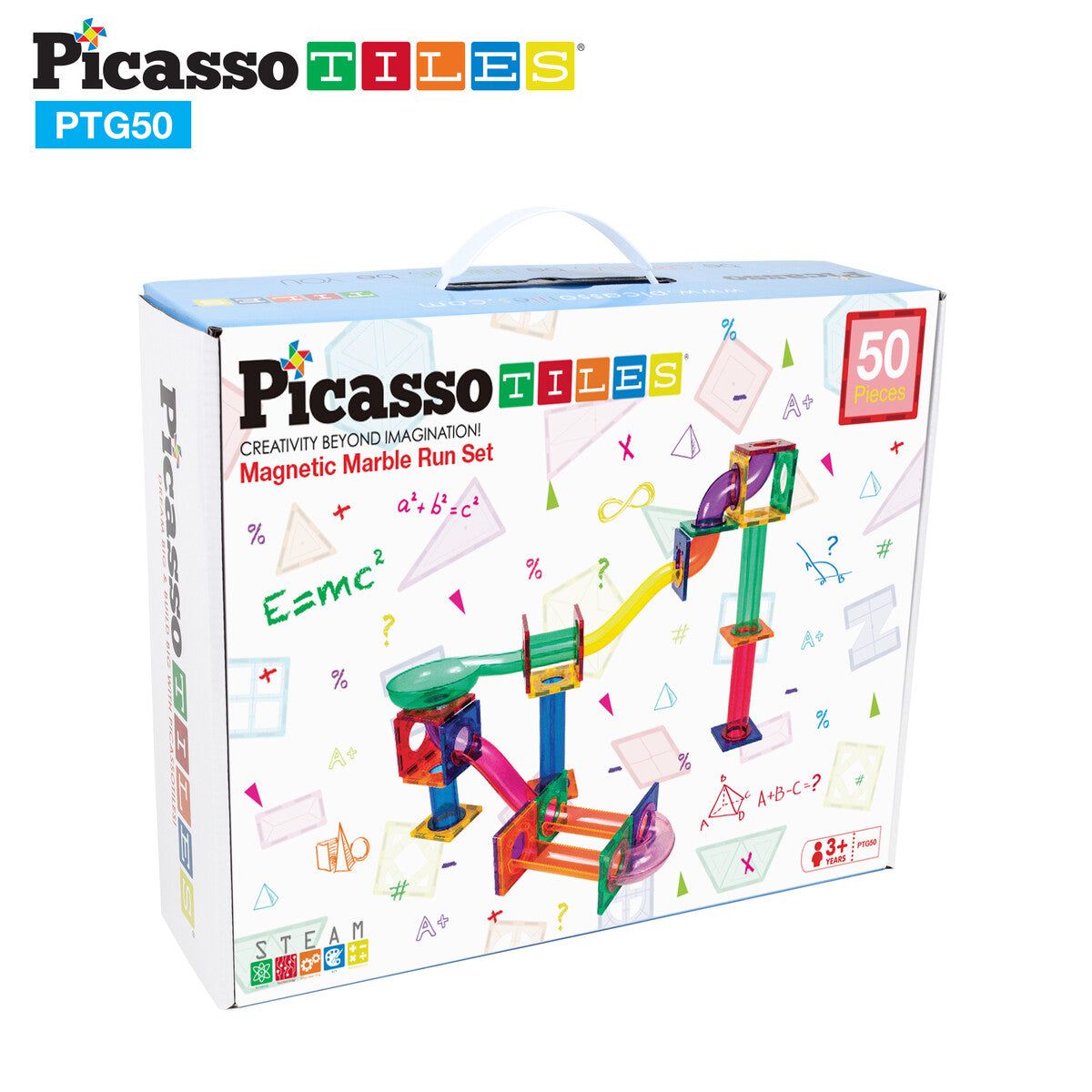 Picasso Tiles 50 Dele Marble Run Kuglebane - Magnetic Tiles - Legekammeraten.dk