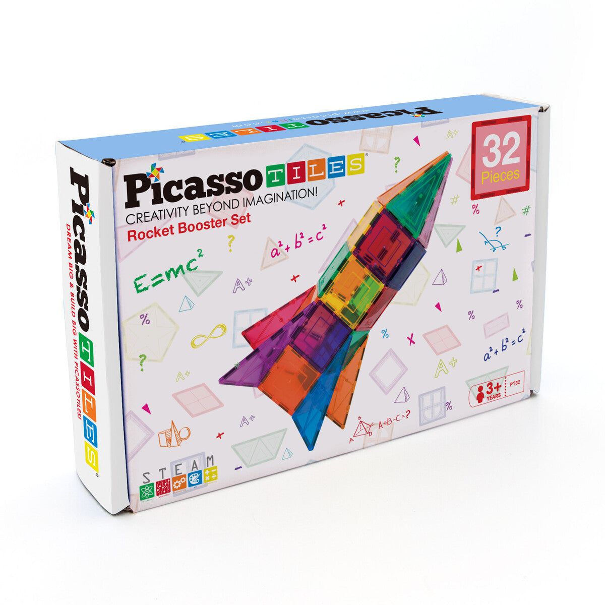 Picasso Tiles Rocket Booster Magnetic Tiles set 32 Dele - magformers - Legekammeraten.dk