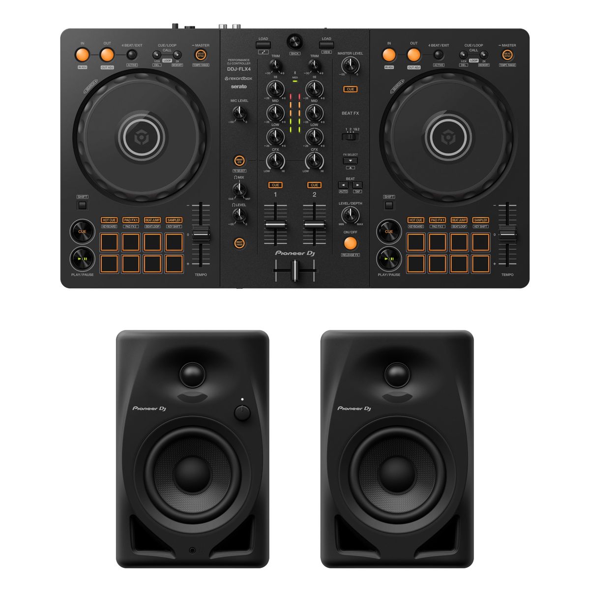 Pioneer DJ FLX4 Monitor Bundle