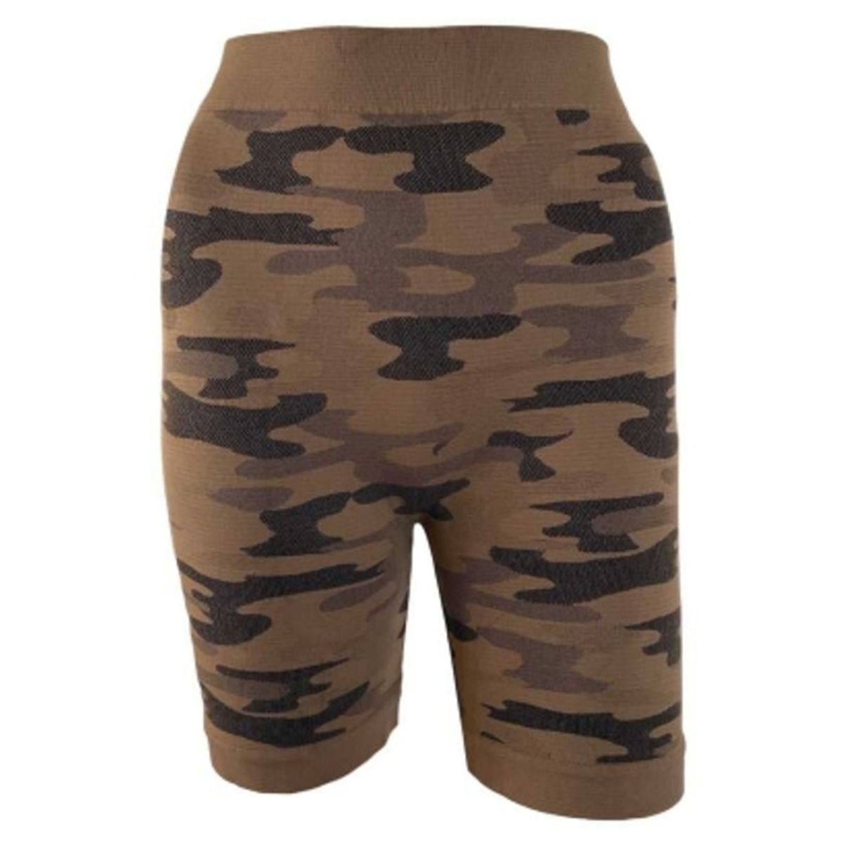 Plus size shorts med camouflage i Brun - Festival520