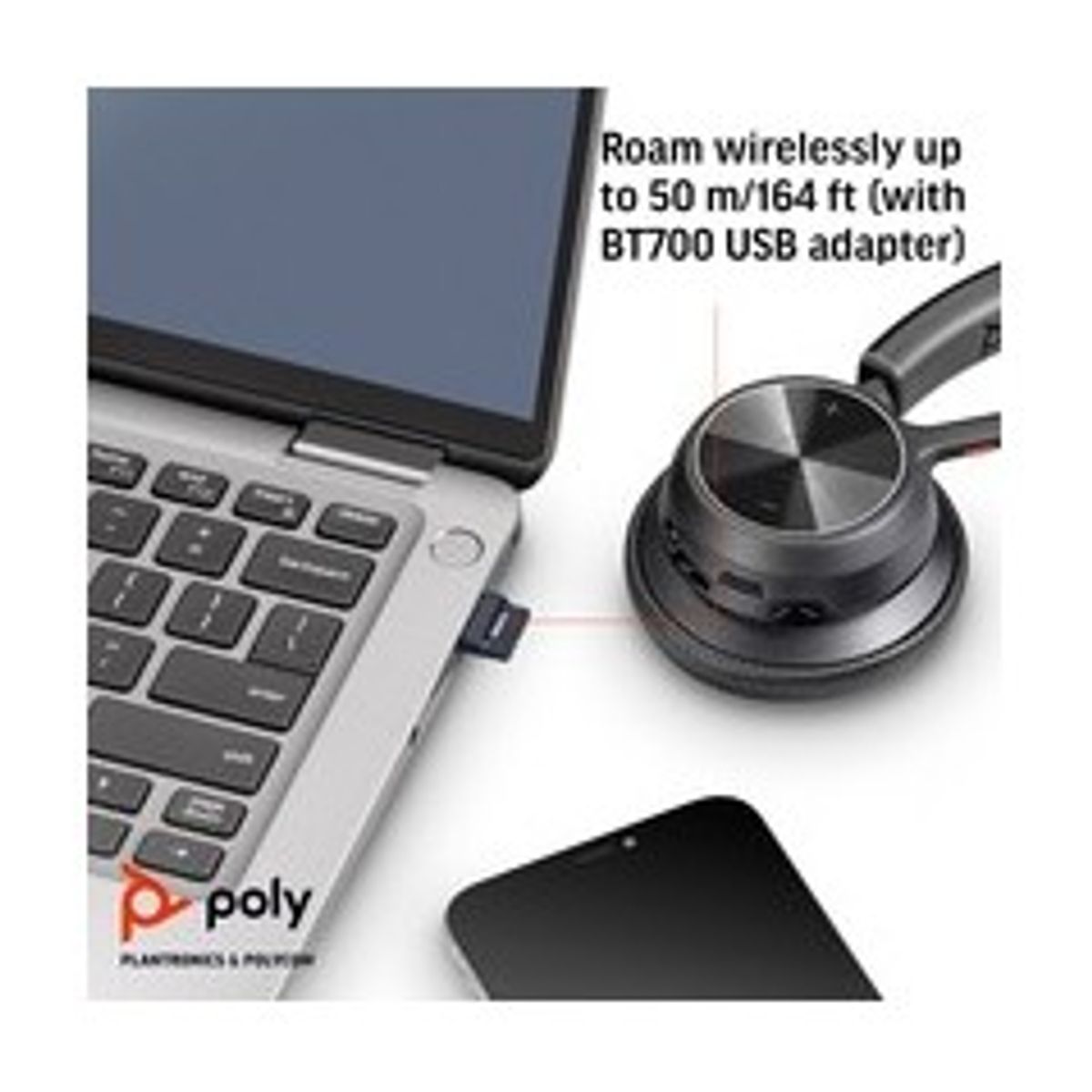 Poly Voyager 4320-M Trådløs Kabling Headset Sort