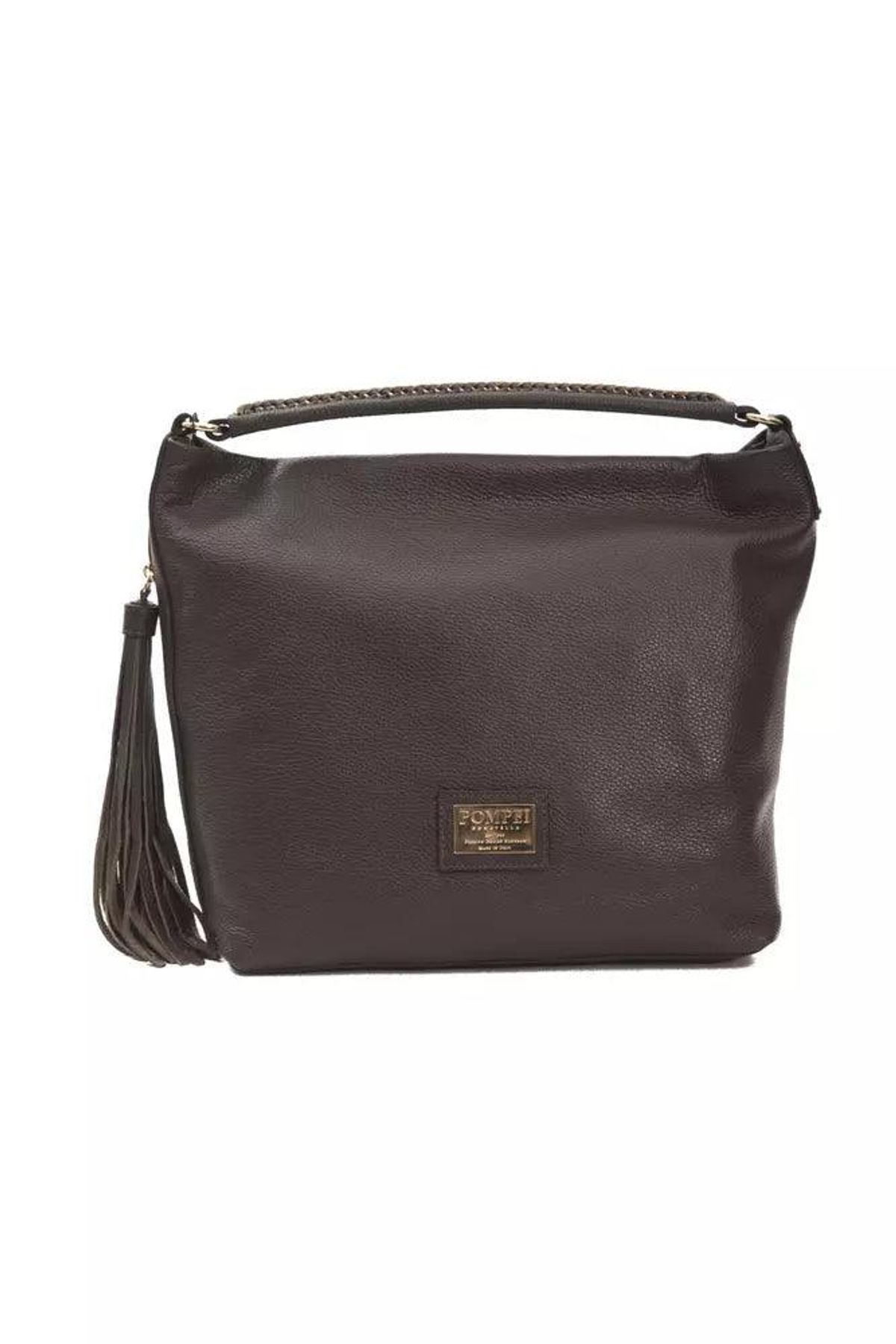 Pompei Donatella Brown Leather Dame Shoulder Bag