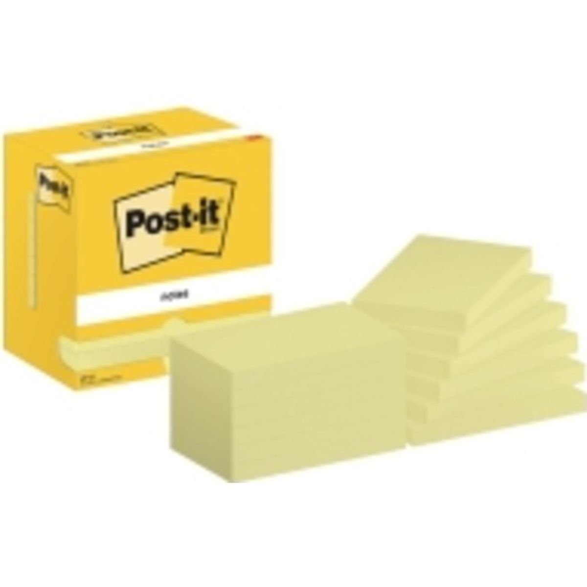 Post-it Notes, gul, 76 x 127 mm, 12 stk.