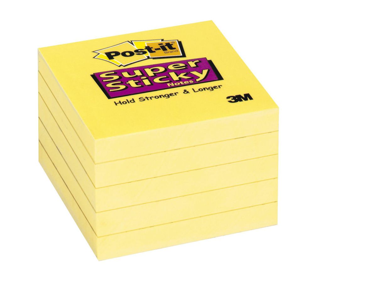 Post-it Super Sticky 76x76mm Ultragul 12 stk (654)