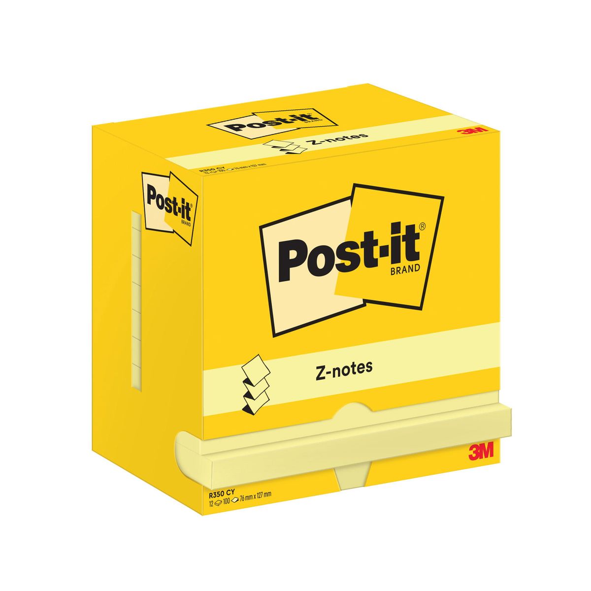 Post-it z-notes blok 76x127mm gul 12 blk