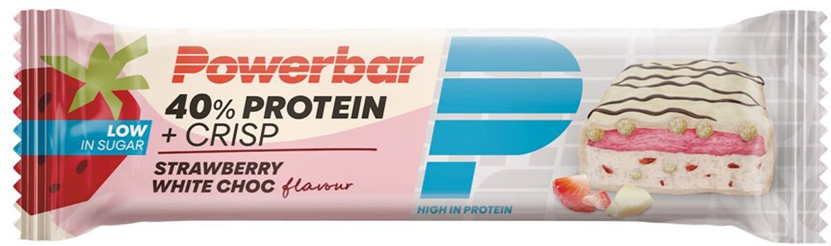 PowerBar 40% Protein+ Crisp Bar Strawberry - White Chocolate - 40g