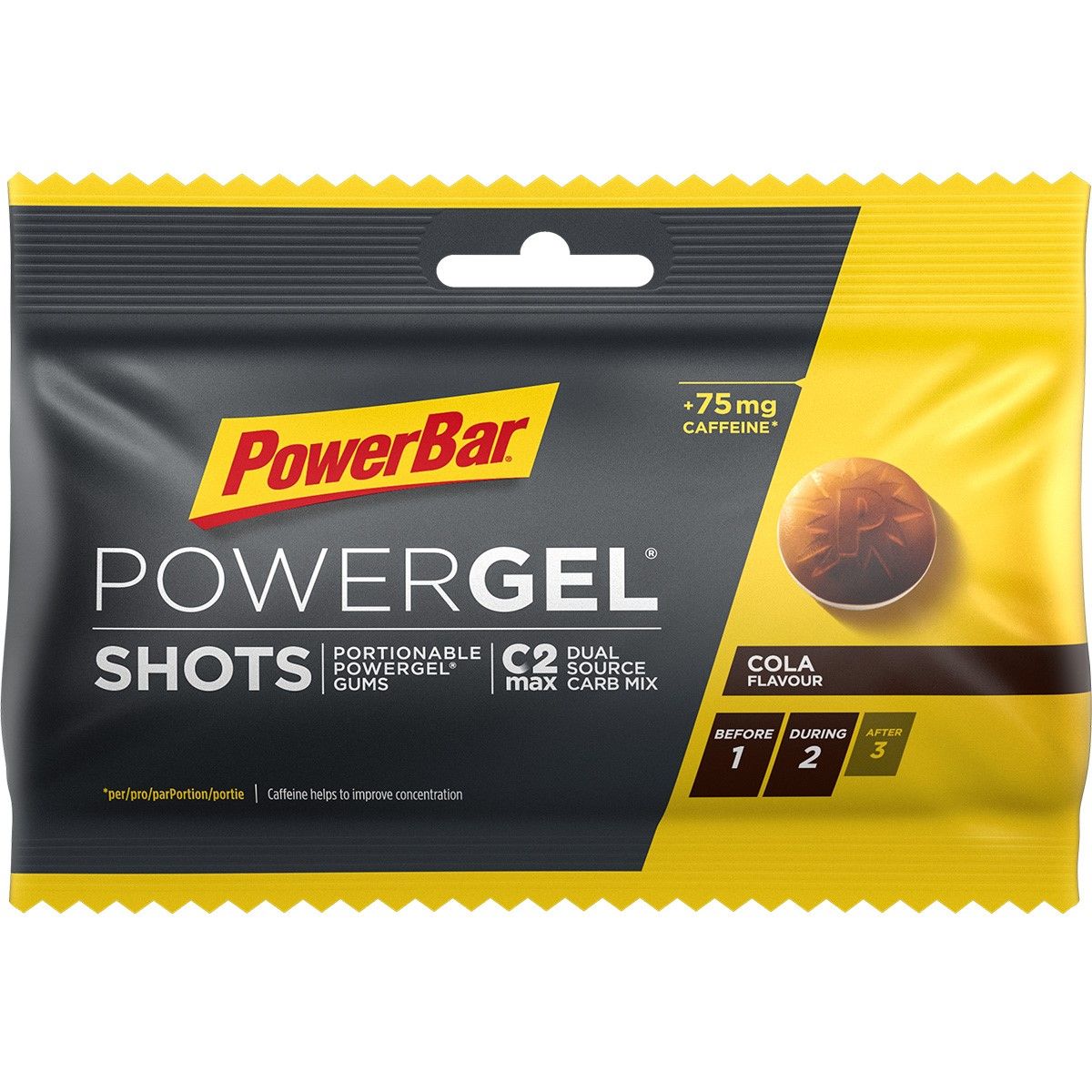 PowerBar PowerGel shots - Vingummi - Cola & Koffein