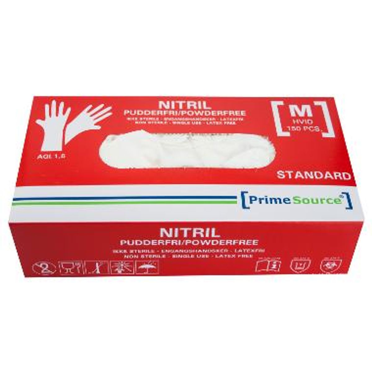 Prime Source Engangshandsker Nitril Hvid 100 stk. | Medium