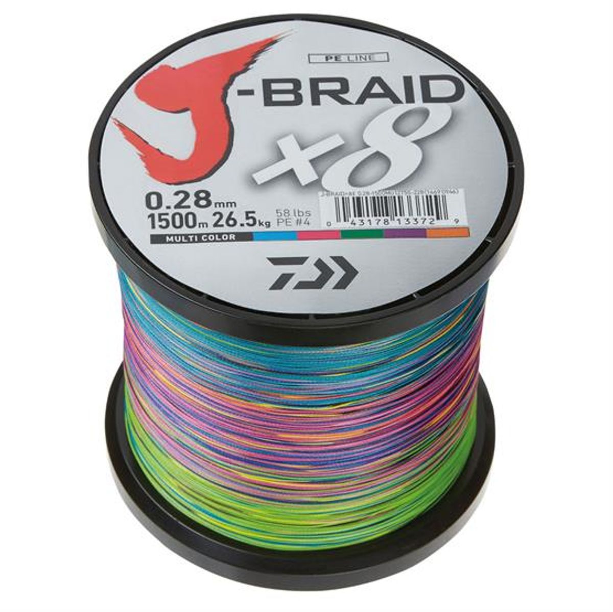 Påspoling Fletline Daiwa J-Braid x8 Multi Color