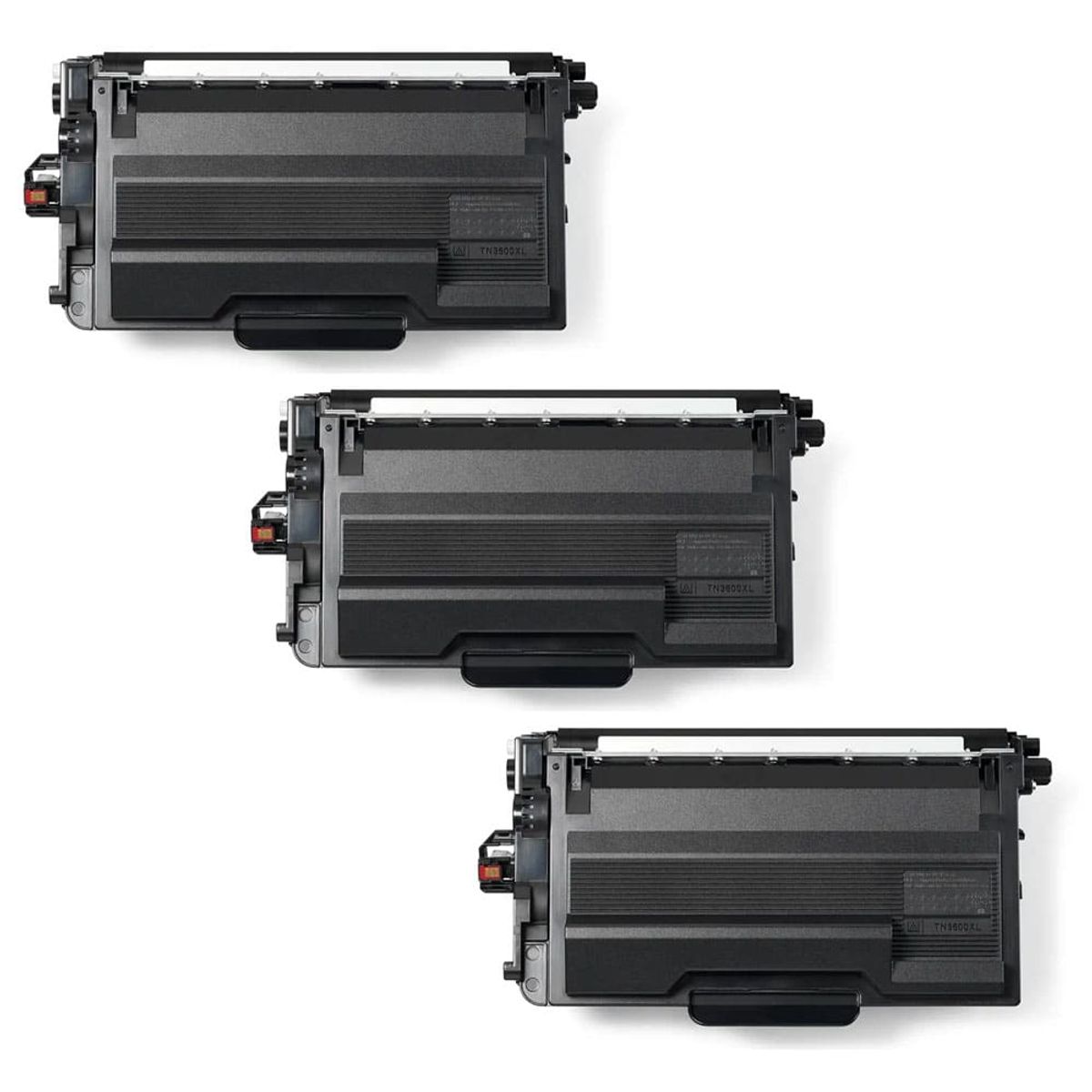 Rabat sæt! 3 stk. TN3600XL sort toner 18.000 sider i alt - Kompatibel Brother - TN-3600XL