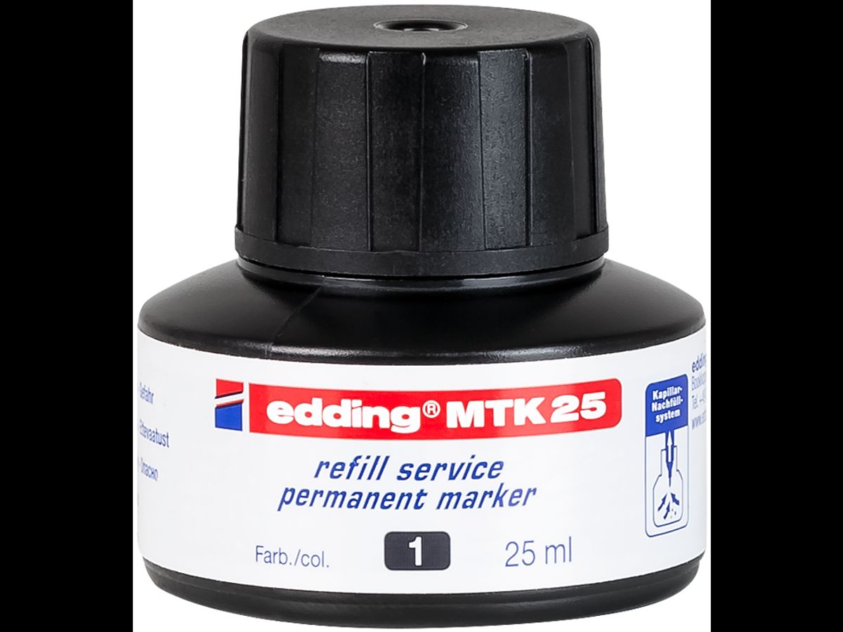 Refill Edding ink Permanent 25 ml Sort