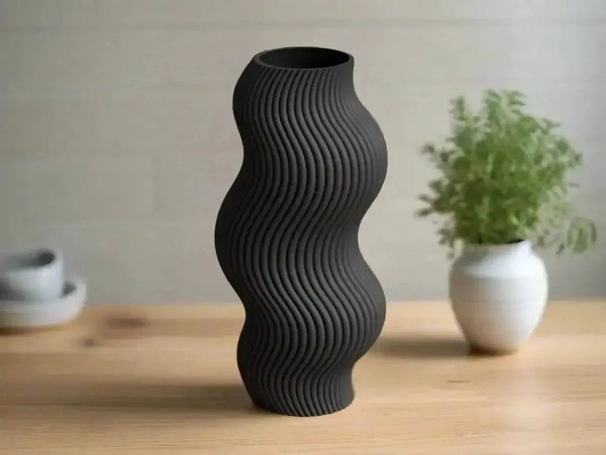 Sabre Moderne Bølge Vase - Brown