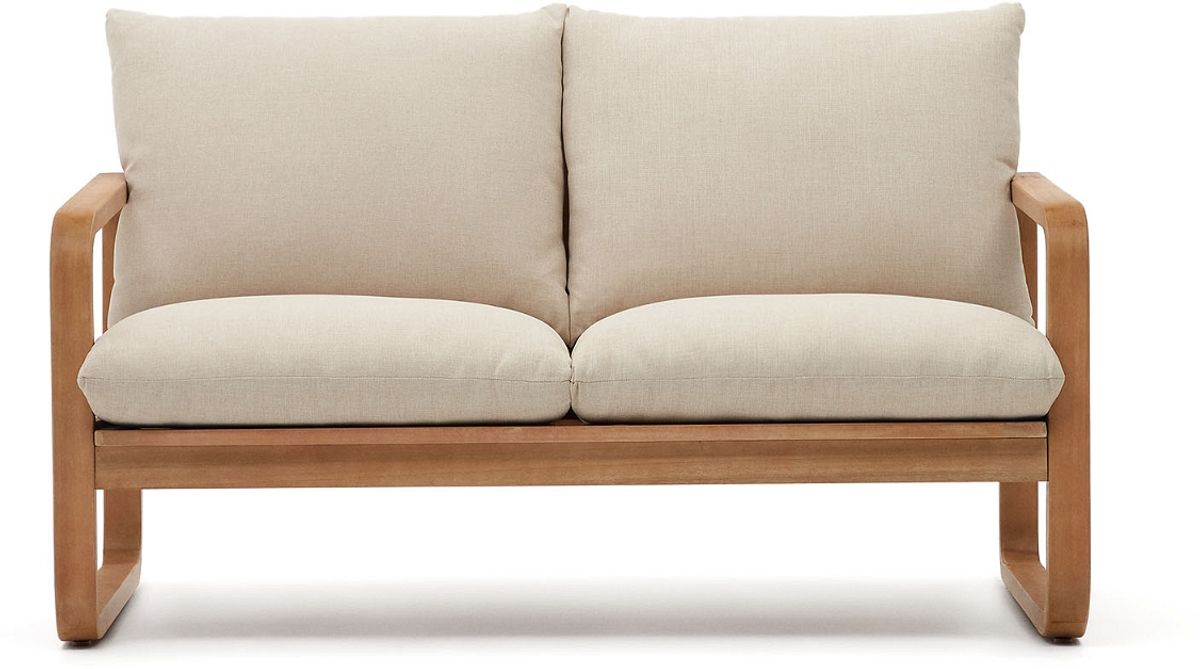 Sacaleta, Udendørs 2-personers sofa, H78x142x82 cm, eukalyptustræ