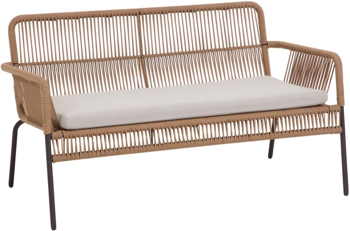 Samanta, Udendørs 2-personers sofa, beige, H73x133x73 cm, reb