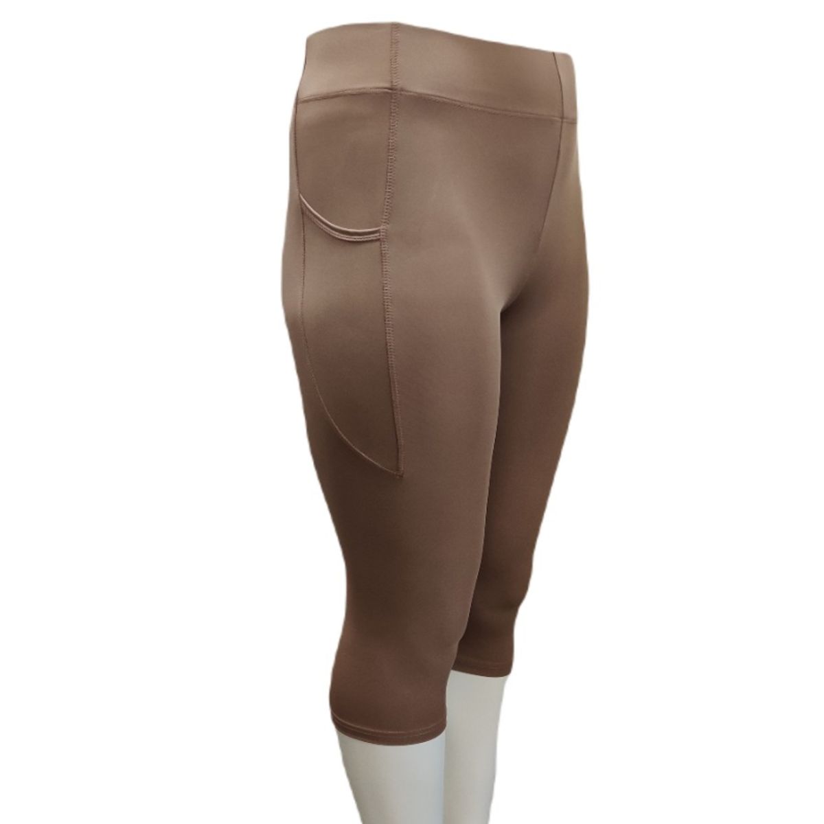 Sandfarvet Plus size Capri leggings med lomme - Festival 550