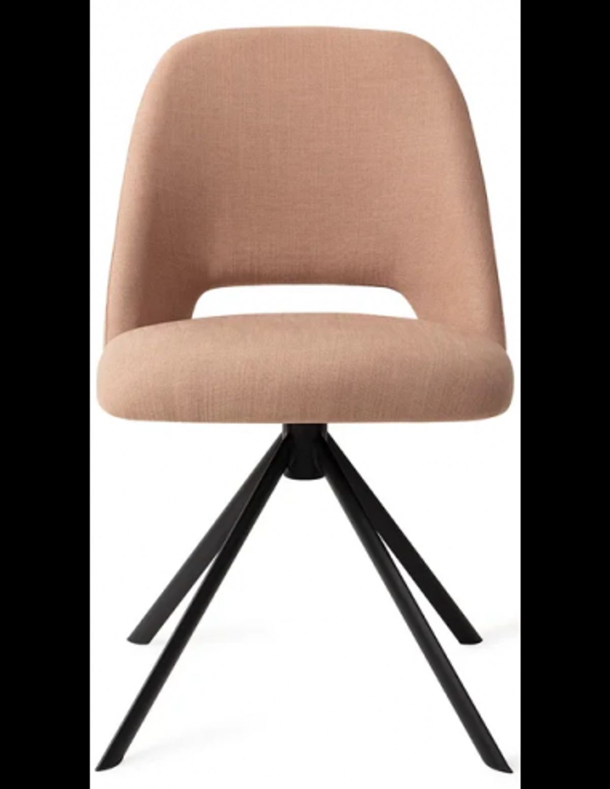 Sasue rotérbar spisebordsstol i tekstil H84,5 cm - Sort/Beige