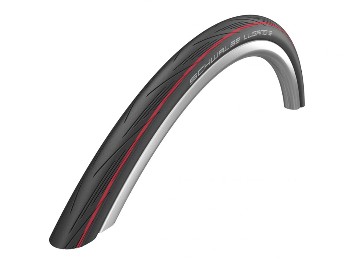 Schwalbe Lugano II - K-Guard Tråddæk - 700x25c (25-622) Sort/Rød