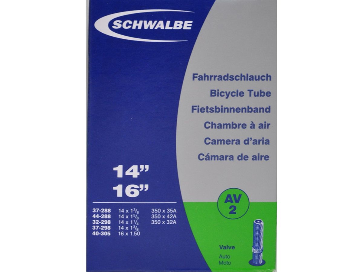 Schwalbe slange 14 x 1. 3/8 med Auto ventil AV2