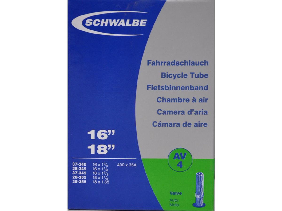 Schwalbe slange 16 x 1. 3/8 med Auto ventil AV4