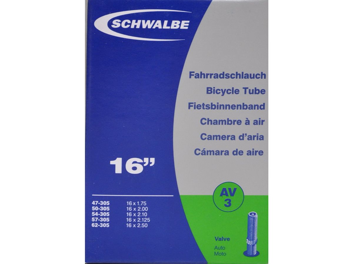 Schwalbe slange 16 x 1,75-2,50 med Auto ventil AV3