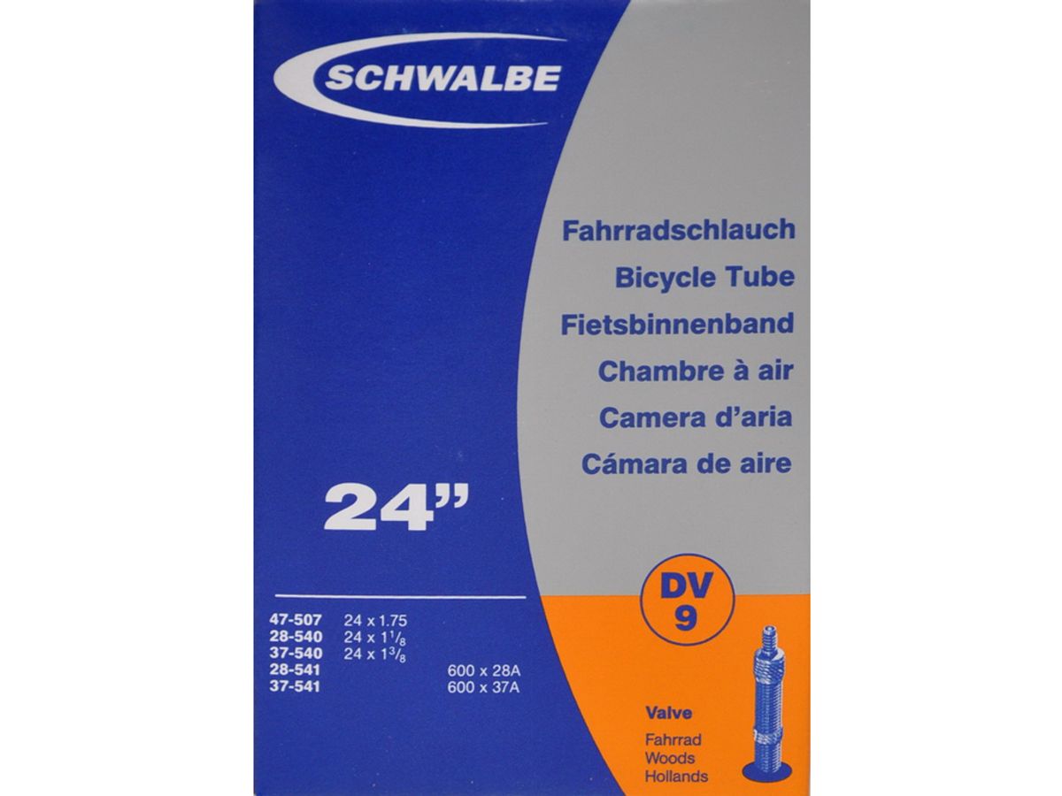 Schwalbe slange 24 x 1. 1/8-1,75 med almindelig ventil DV9