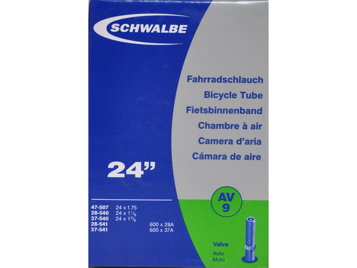 Schwalbe slange 24 x 1. 3/8 med Auto ventil AV9