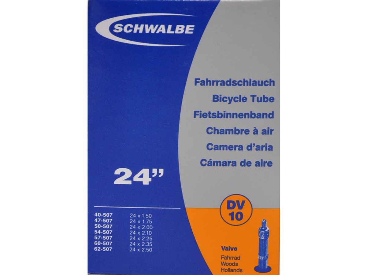 Schwalbe slange 24 x 1,50-2,50 med almindelig ventil DV10