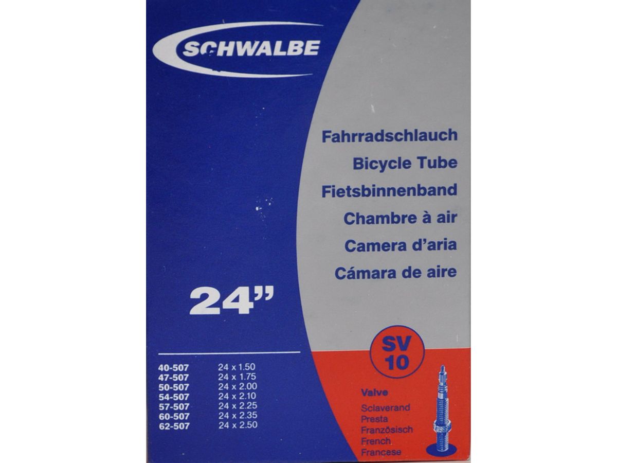 Schwalbe slange 24 x 1,75-2,50 med Racer ventil SV10