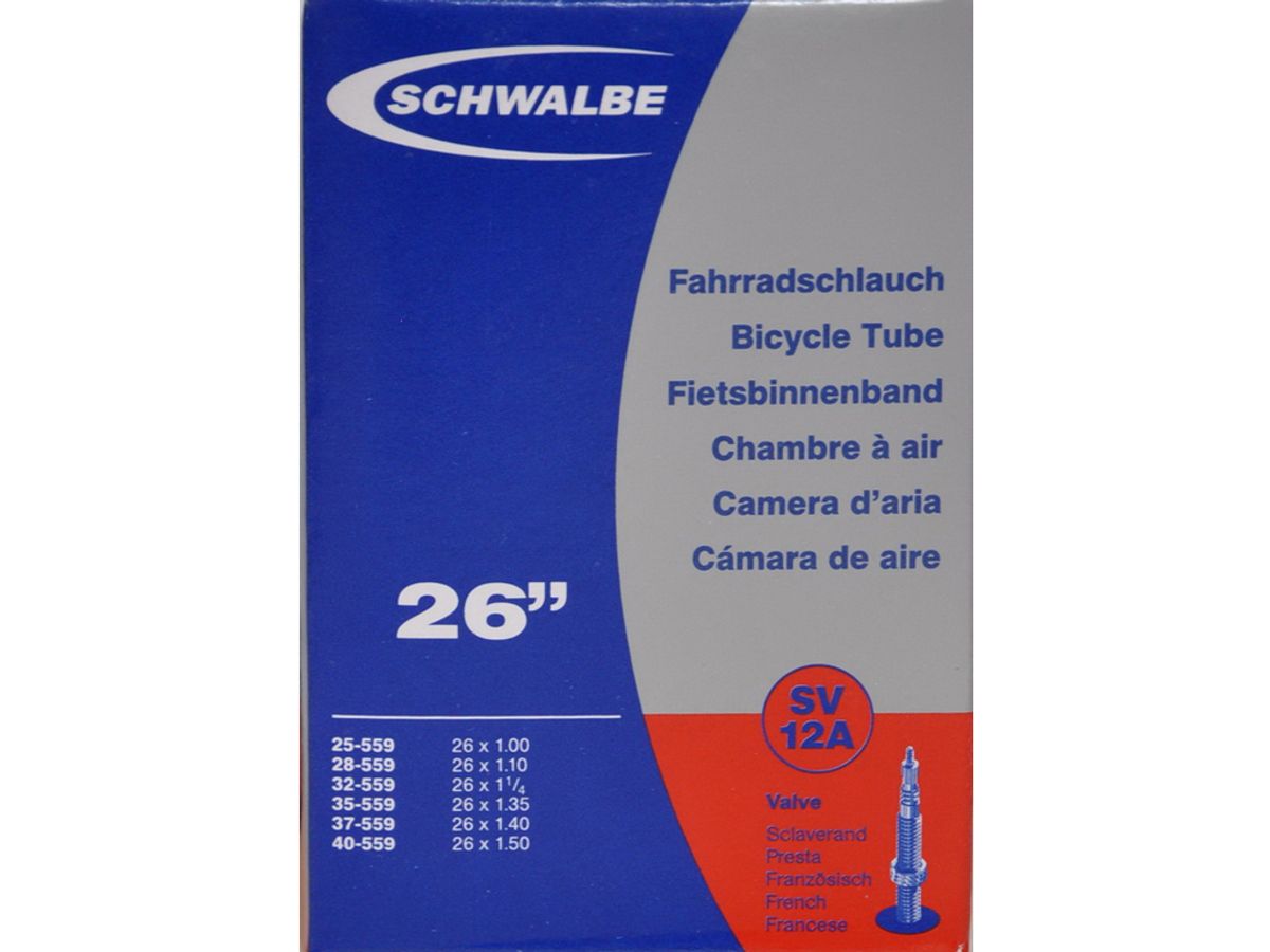 Schwalbe slange 26 x 1,00-1,50 med Racer ventil SV12A