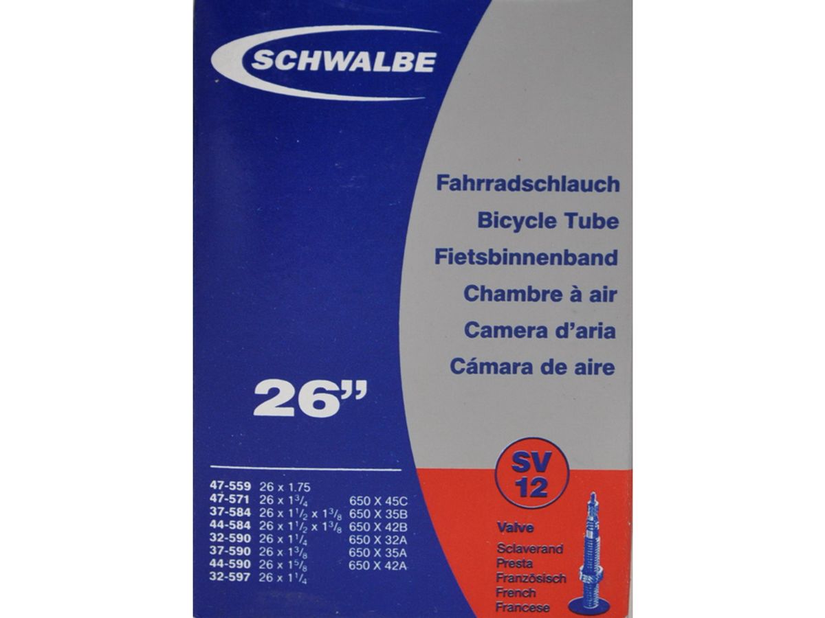 Schwalbe slange 26 x 1. 3/8 med Racer ventil SV12