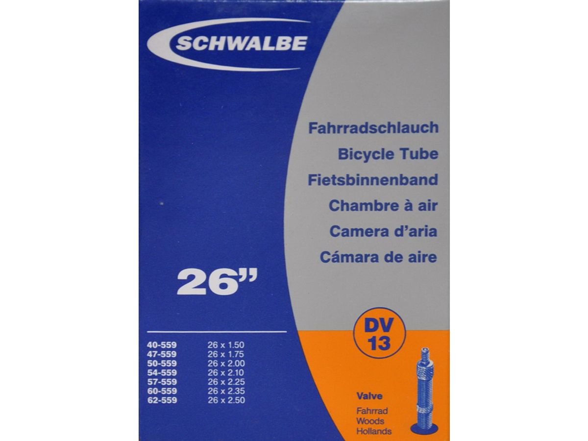 Schwalbe slange 26 x 1,50-2,50 med almindelig ventil DV13