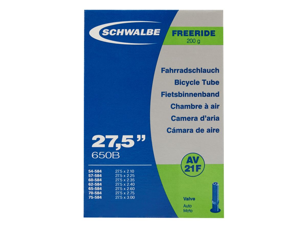 Schwalbe slange 27,5x2,10/3,00 med Auto ventil AV21F