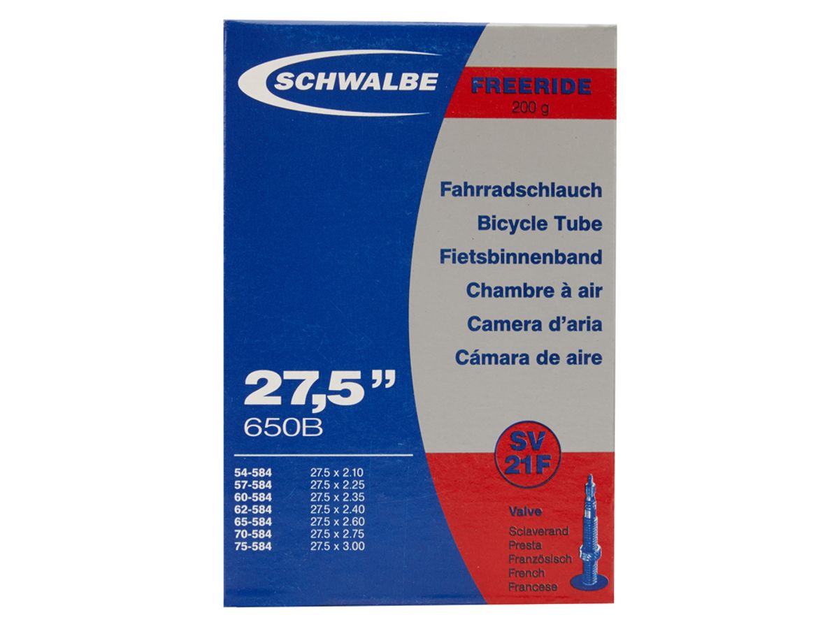 Schwalbe slange 27,5x2,10/3,00 med Racer ventil SV21F