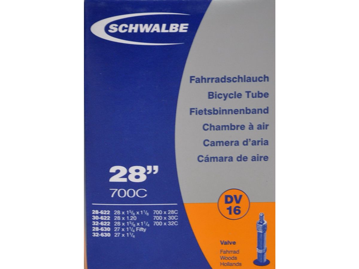 Schwalbe slange 700 x 27-32c med almindelig ventil DV16