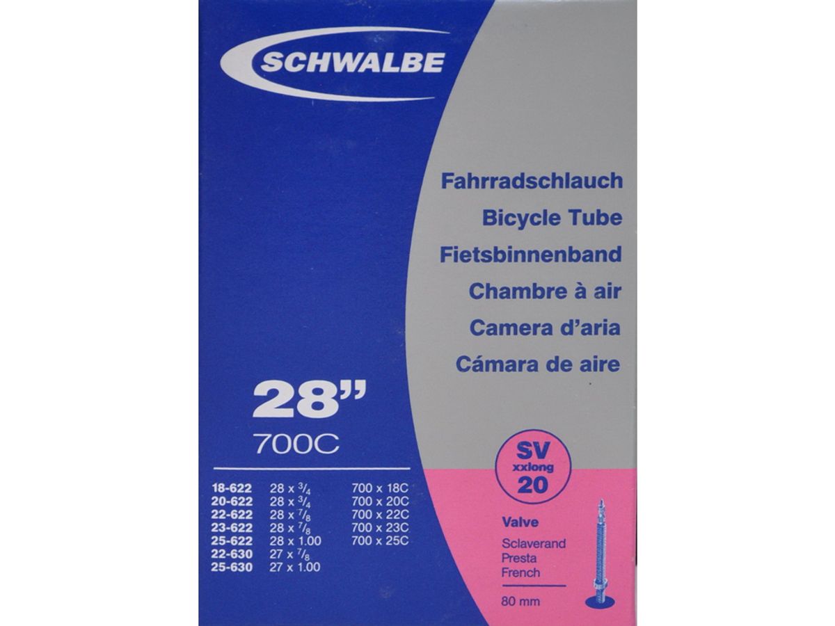 Schwalbe slange 700x18-25c X-Light med 80mm Racer ventil SV20