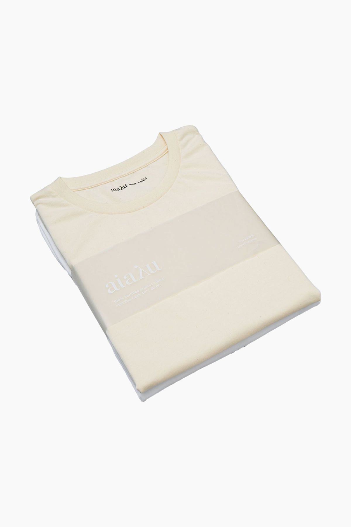 Short Sleeve Two Pack - White & Undyed - Aiayu - Creme M