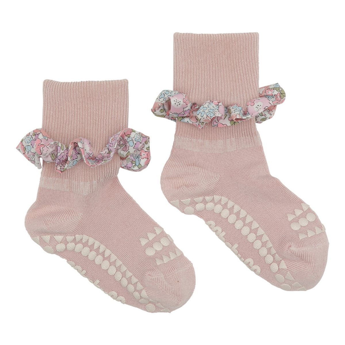 Skridsikre Strømper - Liberty - Soft Pink / Michelle pink - 1-2 ÅR