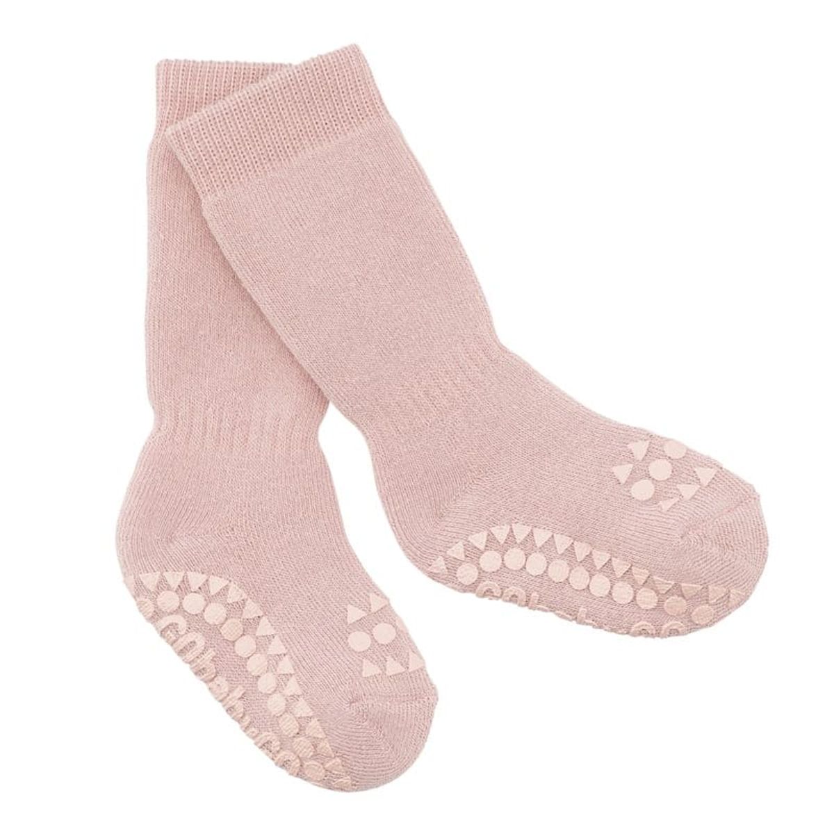 Skridsikre Strømper Tyk Bomuld - Soft Pink - 12-24 mdr