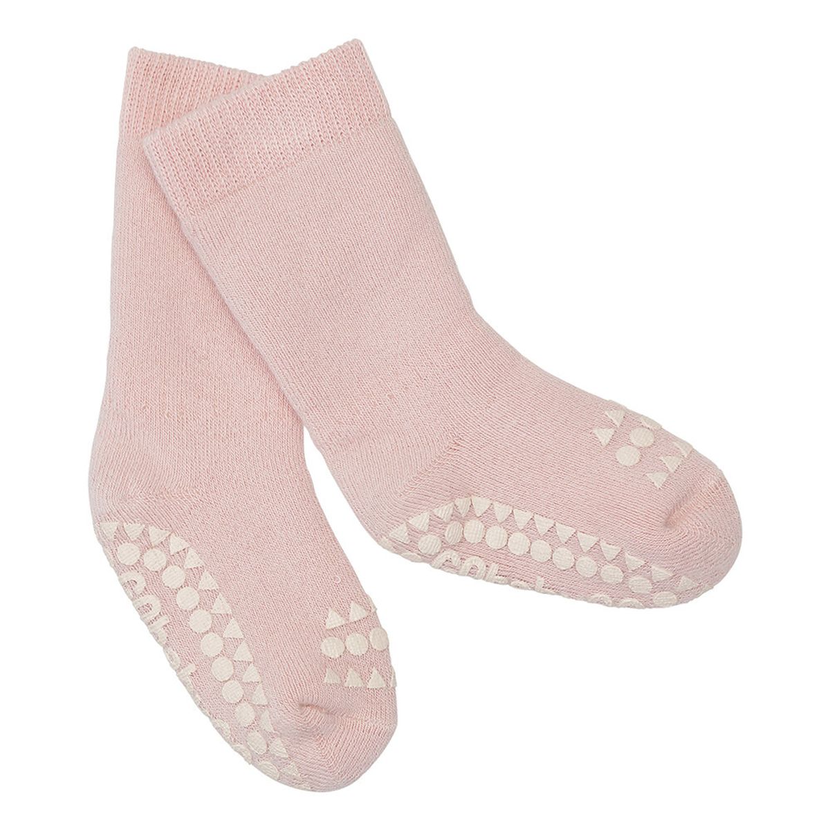 Skridsikre Strømper Tyk Bomuld - SOFT PINK - 6-12 MDR.