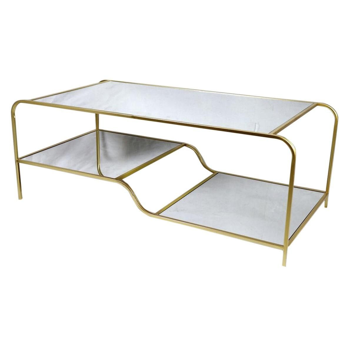 Sofabord Glamour Gylden Metal Spejl 120 x 60 x 45 cm