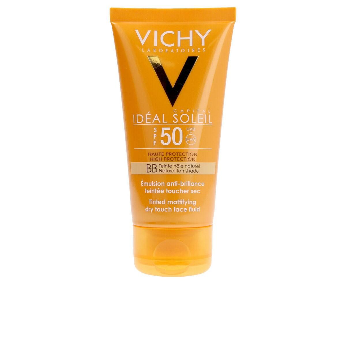 Solbeskyttelse med farve Vichy Idéal Soleil Natur Spf 50 50 ml