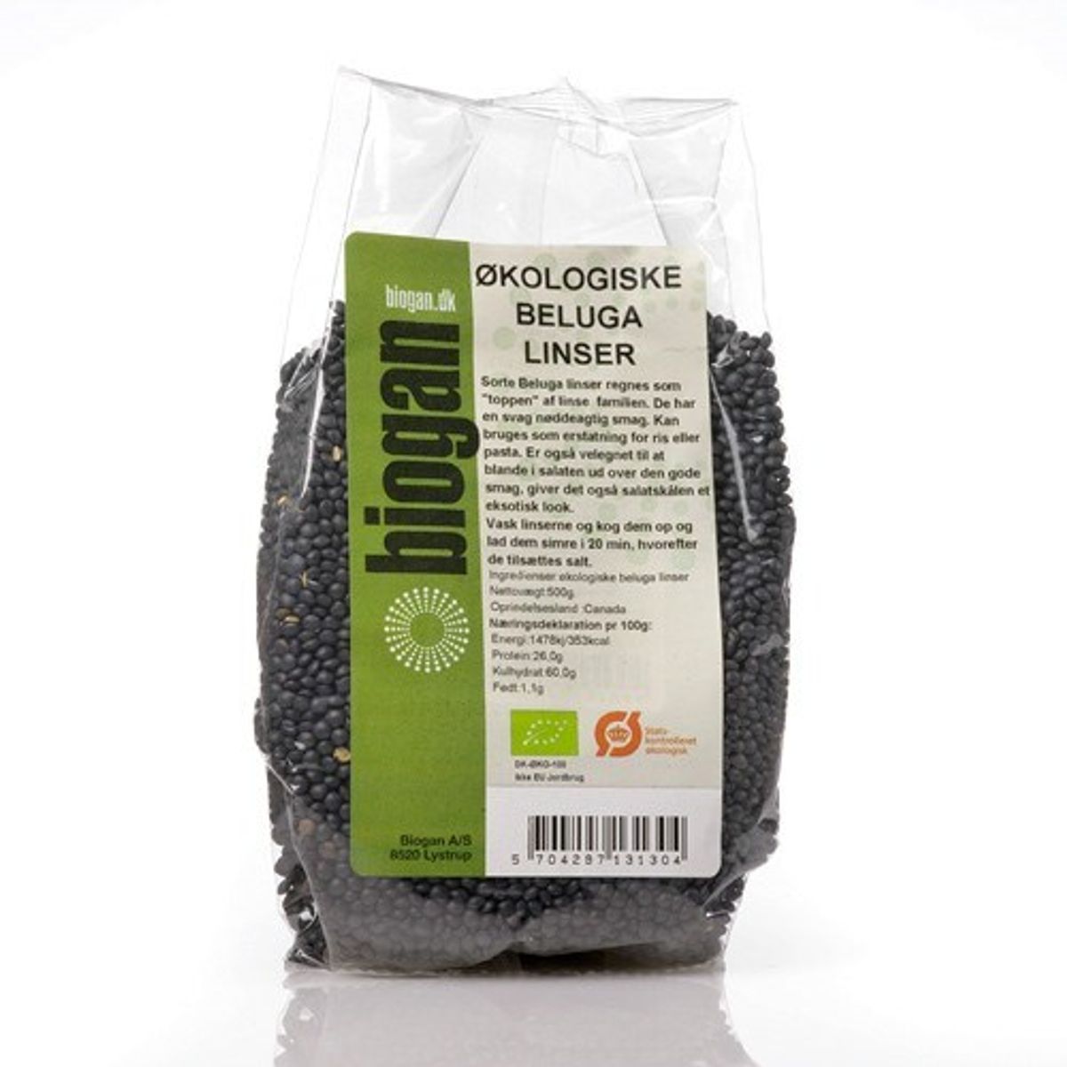 Sorte Beluga Linser Økologiske - 500 gram