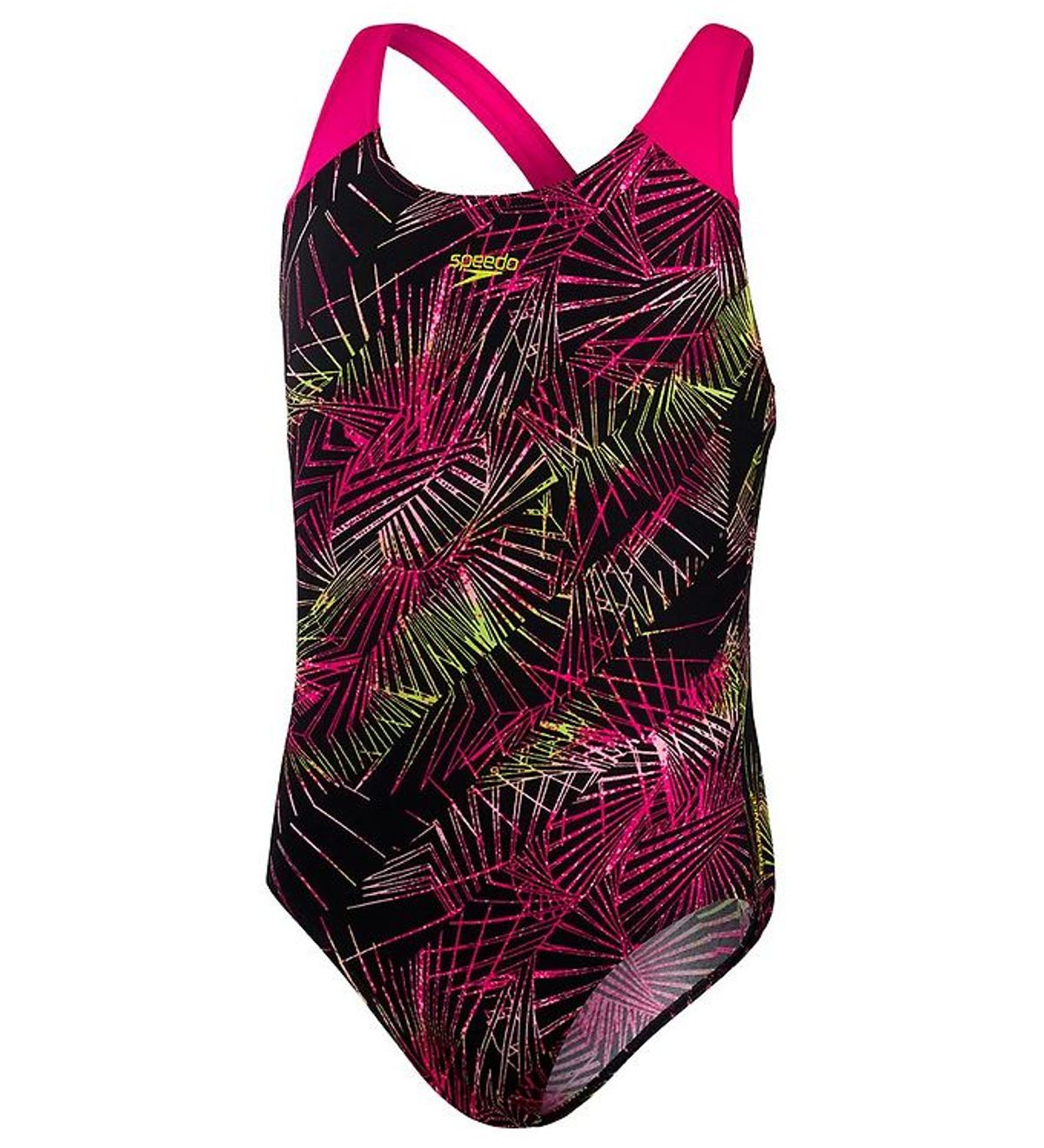 Speedo Badedragt - Allover Splashback JF - Black/Pink