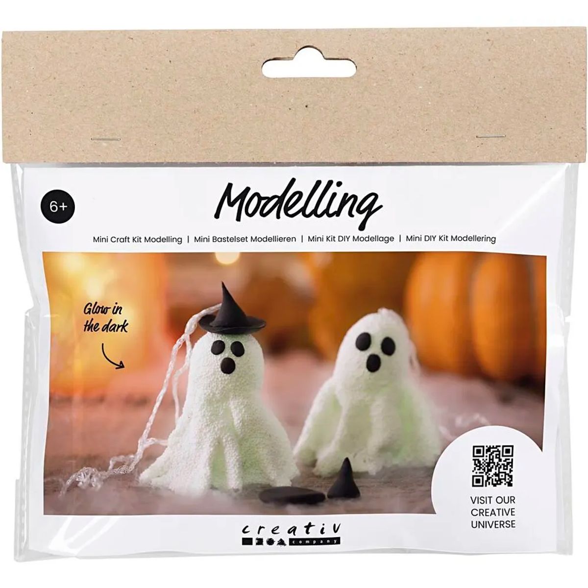 SPØGELSE Mini DIY Kit Modellering SELVLYSENDE 2 STK