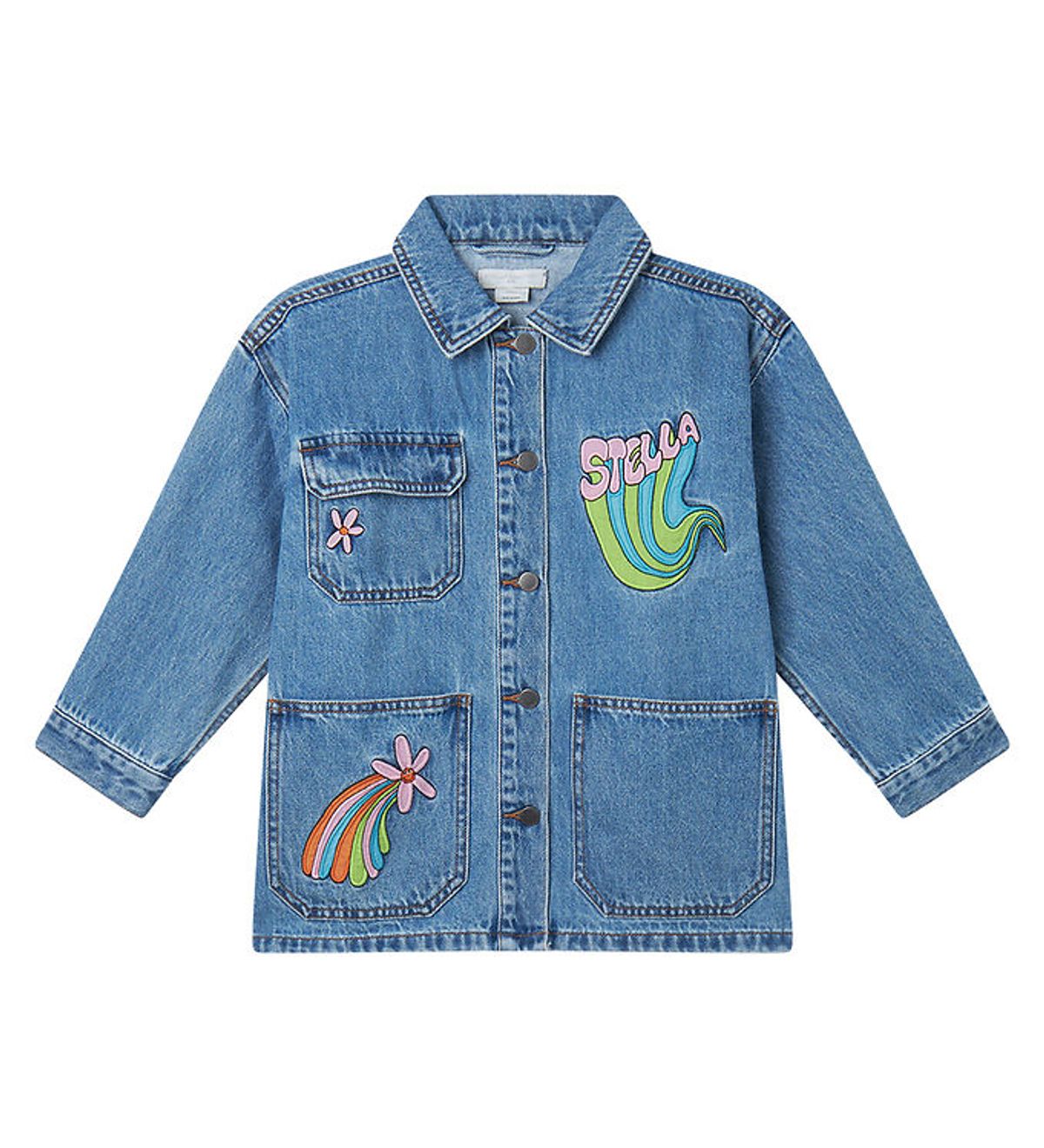 Stella McCartney Kids Denimjakke - Blå m. Stjerneskud