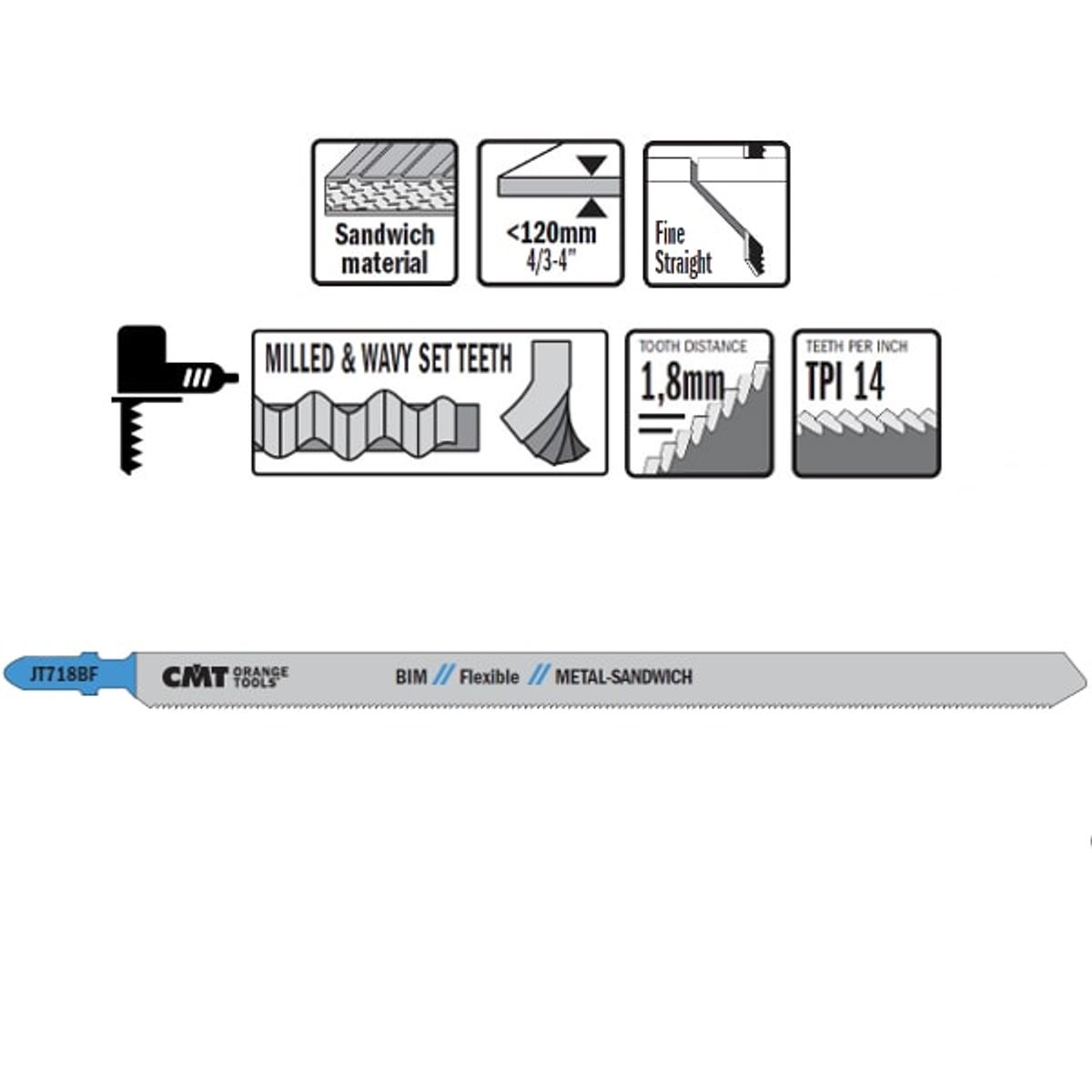 Stiksavklinge 160mm BIM Metal Flex