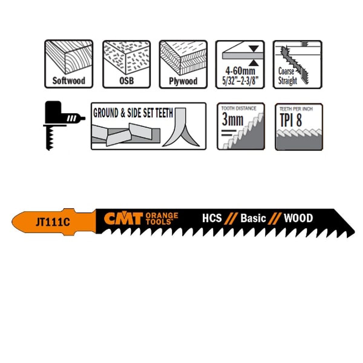 Stiksavklinge 75mm HCS Basic